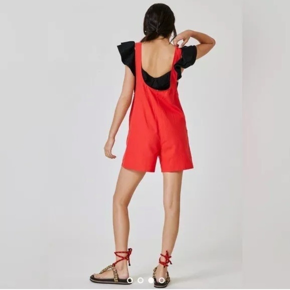 Anthropologie Corey Lynn Calter Adeline Romper In Red Size XS - Picture 2 of 7
